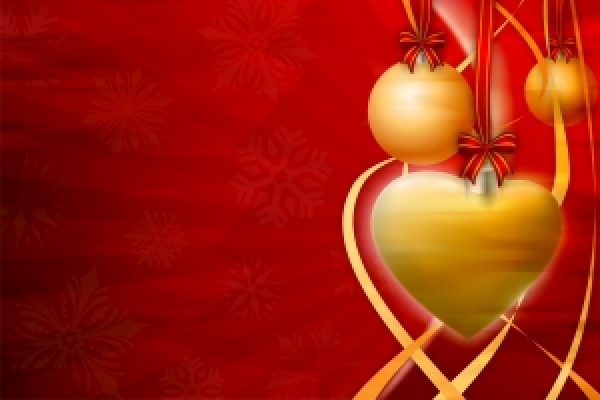 kerstballen in hartvorm